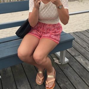 Pink and Orange Patterned Shorts